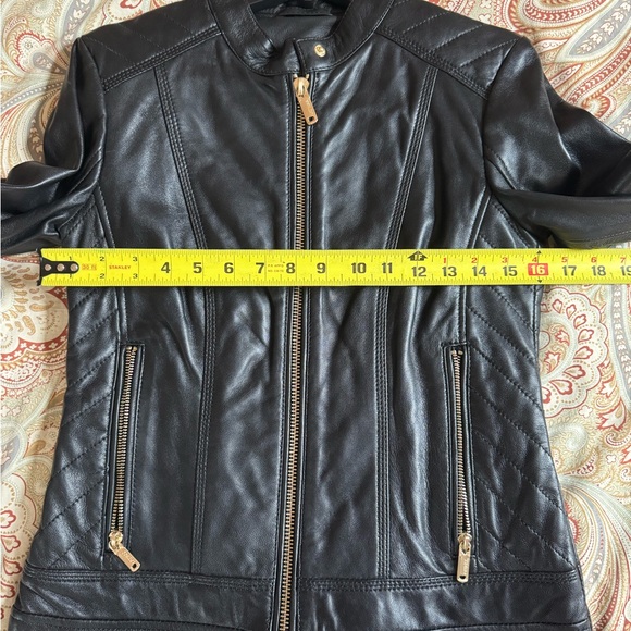 🌟 NWT Guess, Genuine Leather Jacket, Black, size XS🌟 - Picture 9 of 9